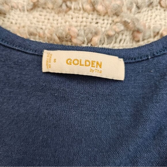 Golden by tna inland V Neck Reposa Knit Dress Bodycon Size S Blue - Picture 7 of 9